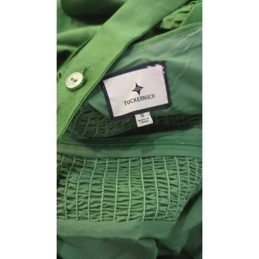 NWOT Tuckernuck Green Dupioni Esme Midi Dress - Picture 3 of 5